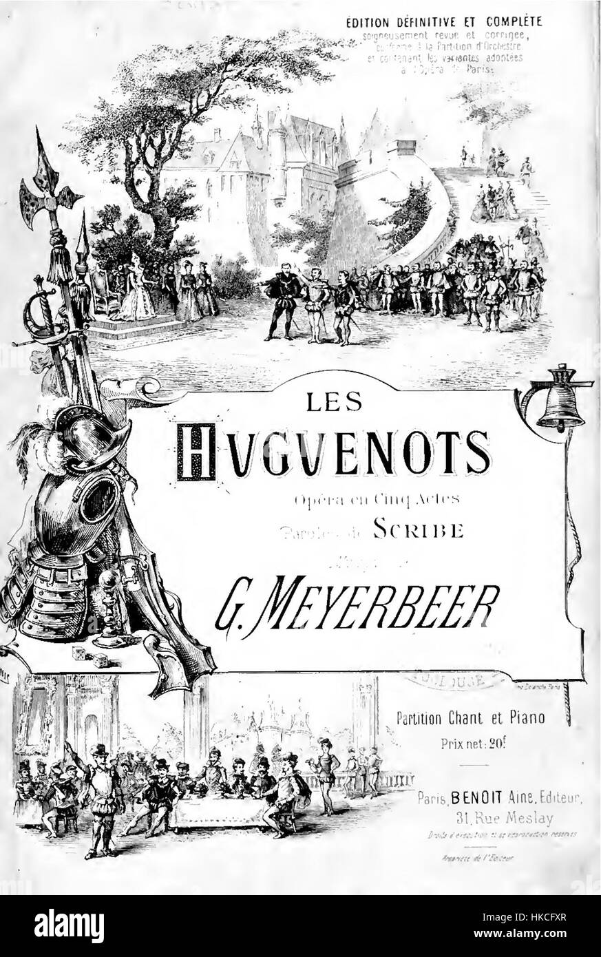 Les Huguenots Klavierauszug decken Macquet Nachdruck (nach 1888) IMSLP72250 Stockfoto