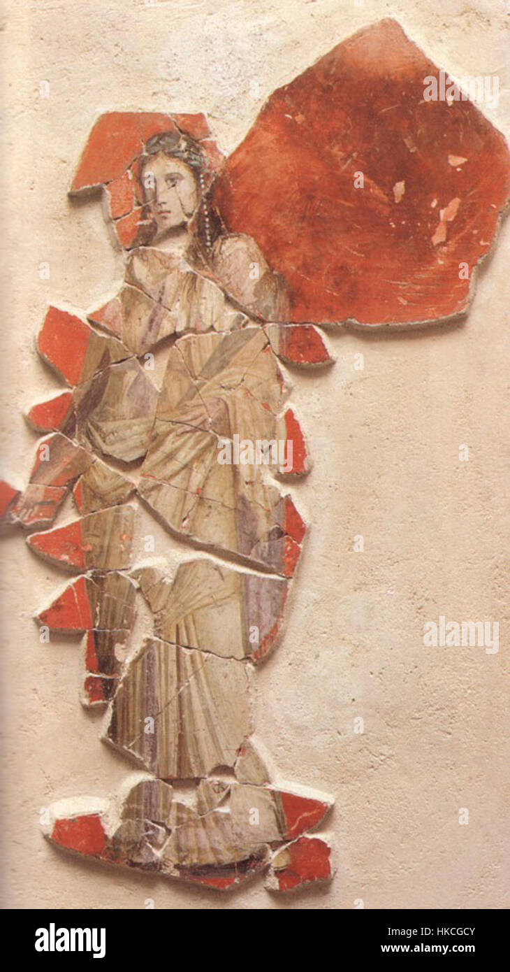 Ein Gemälde mit dem Titel „Iphigenie Taurisca“ aus Magdalensberg, das die antike griechische Mythologie darstellt. Das Kunstwerk erweckt die tragische Erzählung von Iphigenie in Tauris zum Leben und veranschaulicht die dramatische Emotion des Mythos. Stockfoto