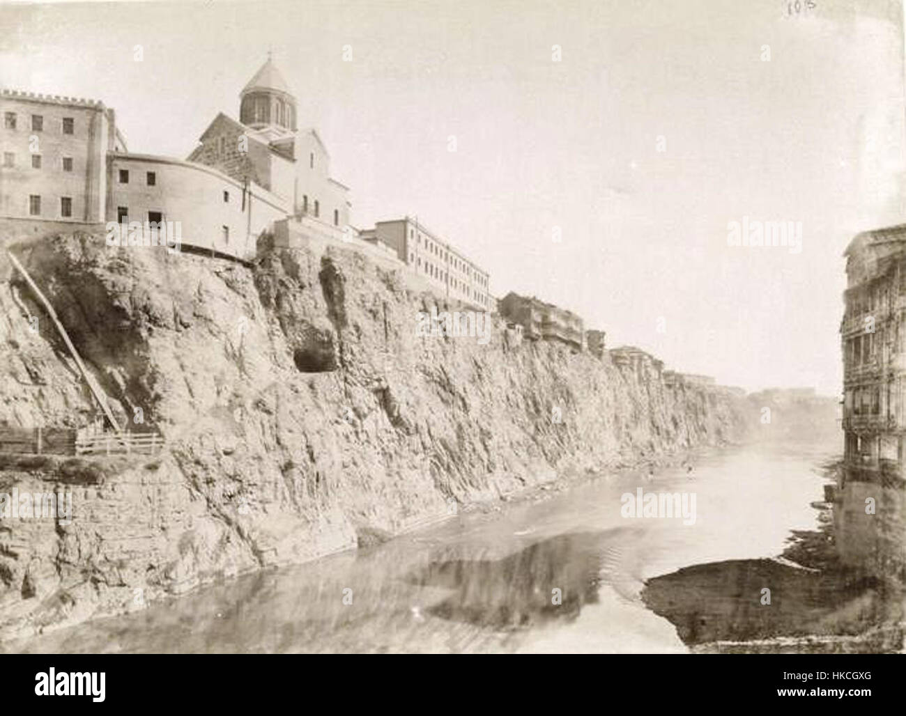 Metekhskii Burg und Fluss Kura (A) Stockfoto