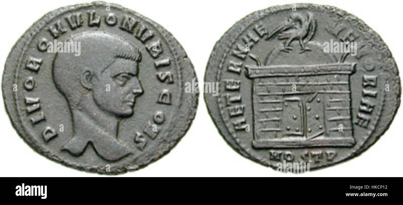 Dieses Gemälde von Valerius Romulus zeigt ein klassisches Porträt einer historischen Figur, das das Interesse der Renaissance an detaillierten menschlichen Figuren und den humanistischen Ansatz der Porträtmalerei widerspiegelt. Stockfoto