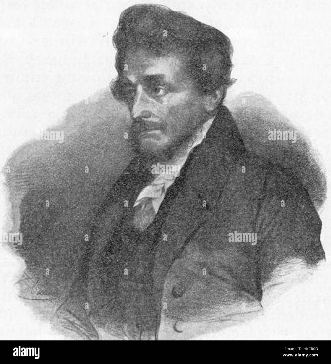 Dieses Porträt von Joachim Lelewel, einem prominenten polnischen Historiker und Geographen, unterstreicht seine bedeutenden Beiträge zur historischen Forschung und Kartenherstellung im 19. Jahrhundert. Stockfoto