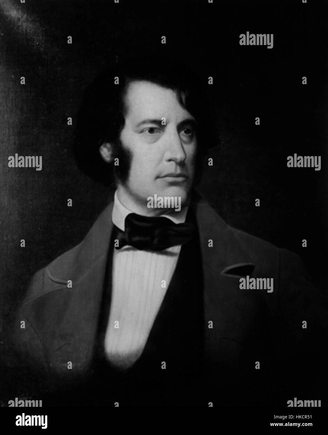 Dieses Porträt von Charles Sumner aus dem Jahr 1856, gemalt von Wellman Morrison, fängt den US-Senator aus Massachusetts ein, der für seine starke Anti-Sklaverei-Haltung und seine Beiträge zu den Bürgerrechten in der Mitte des 19. Jahrhunderts bekannt ist. Stockfoto