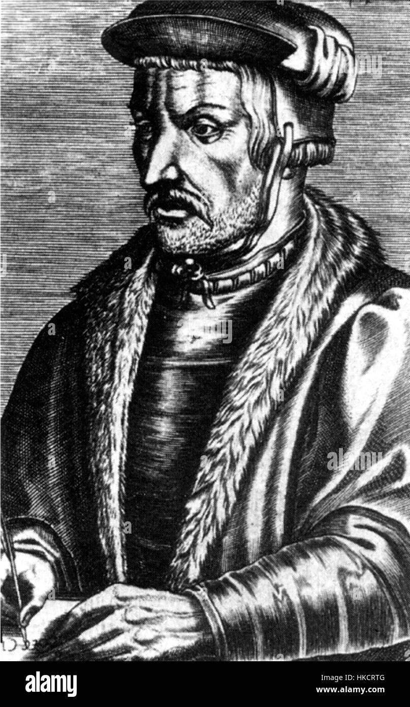 Das Porträt des deutschen Gelehrten und Okkultisten Agrippa von Nettesheim stellt seine bedeutenden Beiträge zum intellektuellen Denken der Renaissance dar. Bekannt für seine philosophischen und naturwissenschaftlichen Arbeiten, war er eine prominente Persönlichkeit in der Erforschung des Okkulten und der Alchemie während der Renaissance. Stockfoto