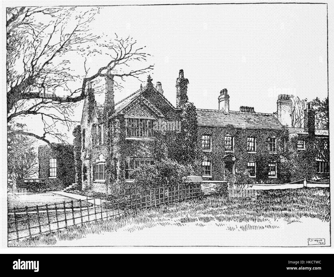 *Barlow Hall* ist ein historisches Herrenhaus im Großraum Manchester, England, das für seine Architektur und historische Bedeutung bekannt ist. Das Gebäude stammt aus dem 16. Jahrhundert und dient als wichtiges Beispiel englischer Landhäuser aus dieser Zeit. Stockfoto