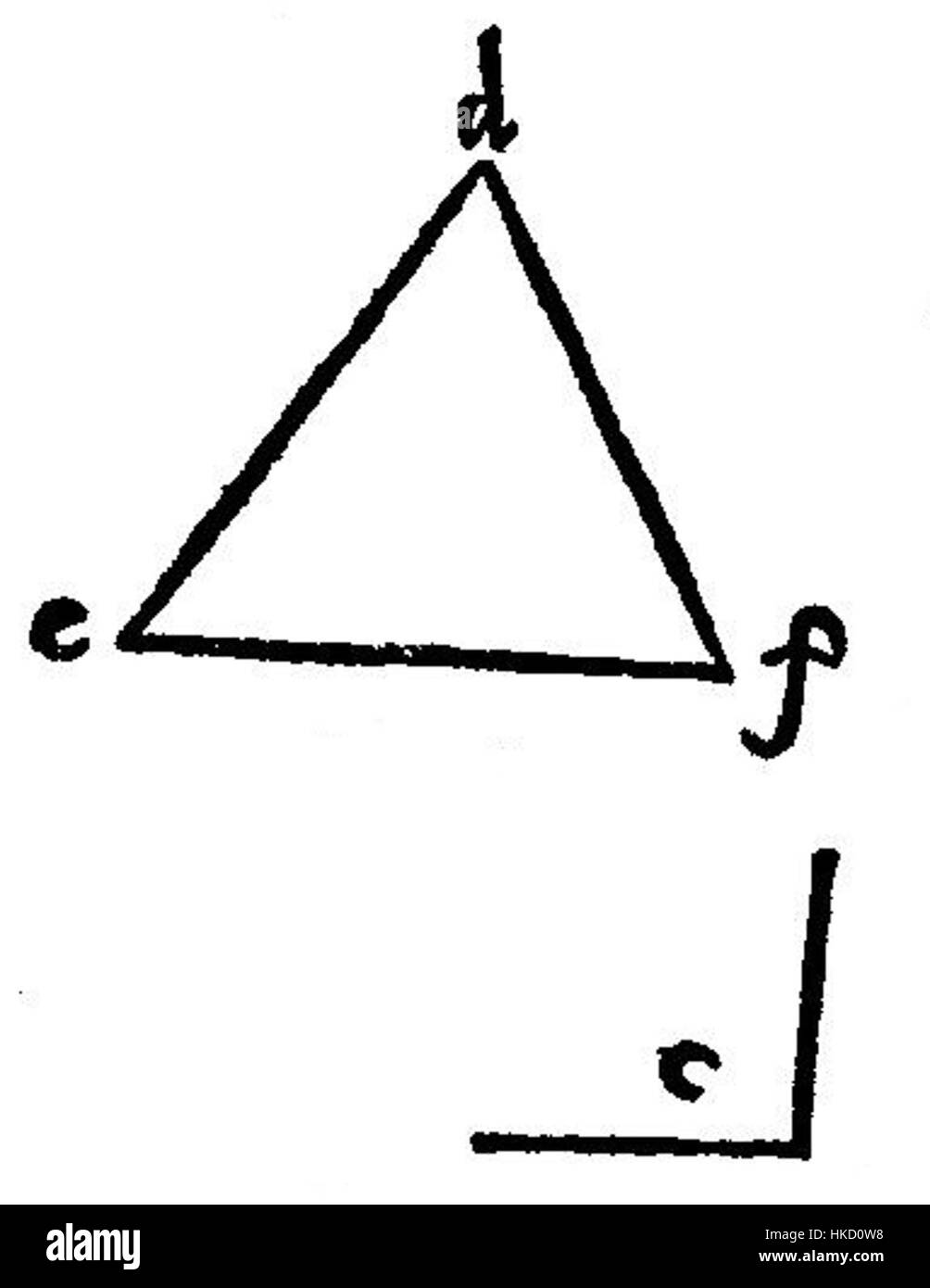 Eine Seite aus Euklids „Elementen“, mit einem geometrischen Diagramm und einem Beweis aus dem einflussreichen Werk des griechischen Mathematikers. Dieses Manuskript ist ein wichtiges Artefakt in der Geschichte der Mathematik. Stockfoto
