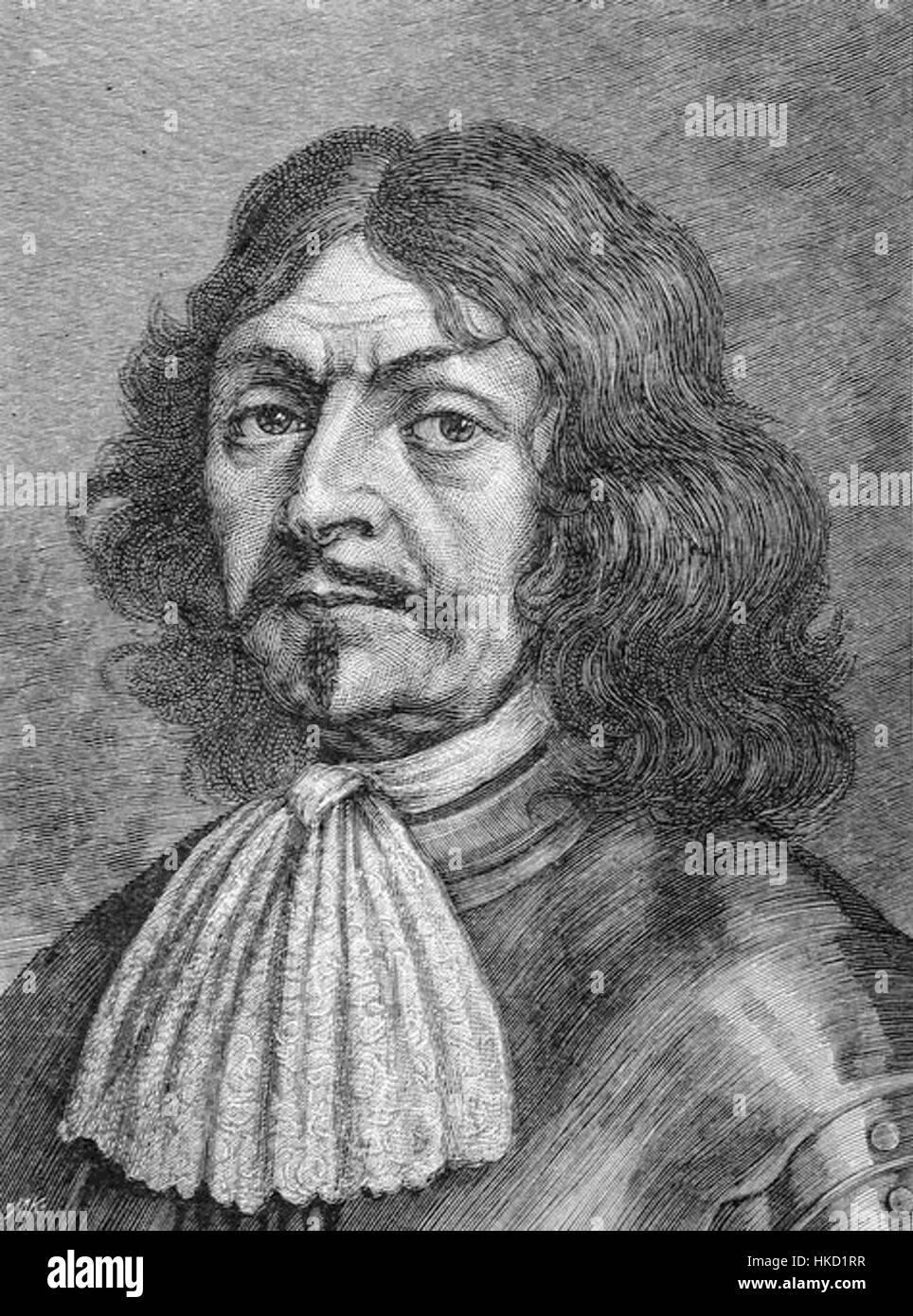 Georg von Derfflinger war ein deutscher Militärkommandeur, der für seine Rolle im Dreißigjährigen Krieg bekannt war. Dieses Porträt fängt sein Gleichnis ein und betont seine Führungsrolle und bedeutende Beiträge zur militärischen Strategie während des Konflikts. Stockfoto