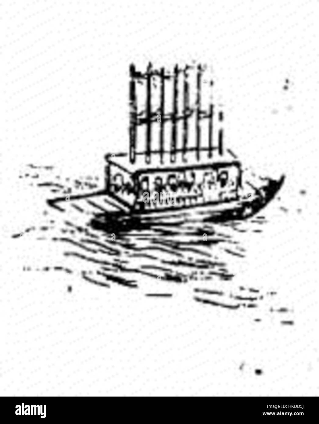 Dieses Kunstwerk mit dem Titel „TBT 33“ zeigt eine Mischung aus abstrakten und modernistischen Einflüssen, die den Ansatz des Künstlers zu dynamischen Formen und lebendigen Farbgebungen widerspiegeln, die typisch für die Kunst der Mitte des 20. Jahrhunderts sind. Stockfoto