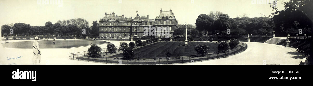 Panorama des Jardin du Luxembourg, Paris, ca. 1909 Stockfoto