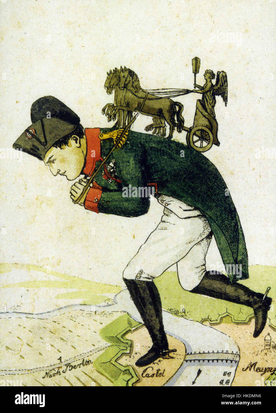 Der Wunsch der Berliner ist ein anonymes Gemälde aus dem Jahr 1814, das den Geist und die Hoffnungen der Berliner Bevölkerung in Zeiten des politischen Wandels einfängt. Das Werk spiegelt die soziale und politische Atmosphäre der Epoche wider. Stockfoto