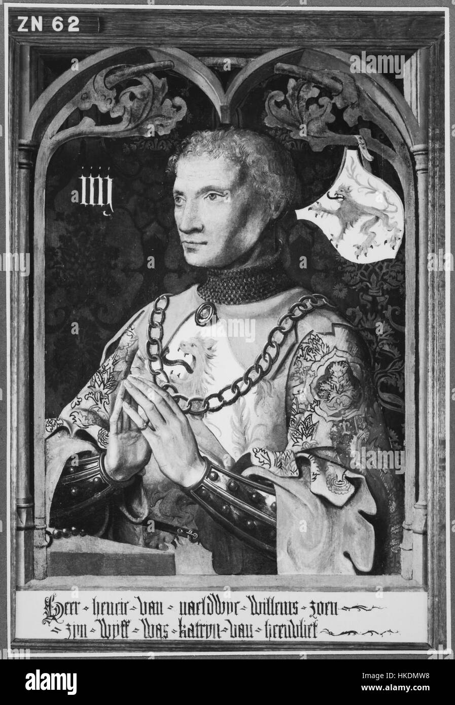 Dieses Porträt von Hendrik III. Van Naaldwijk, einem niederländischen Adligen, unterstreicht die formale Kleidung und den würdevollen Ausdruck, der typisch für aristokratische Porträts des 17. Jahrhunderts ist. Der Künstler fängt den Status des Adligen und die Liebe zum Detail dieser Zeit in Kleidung und Verhalten ein. Stockfoto