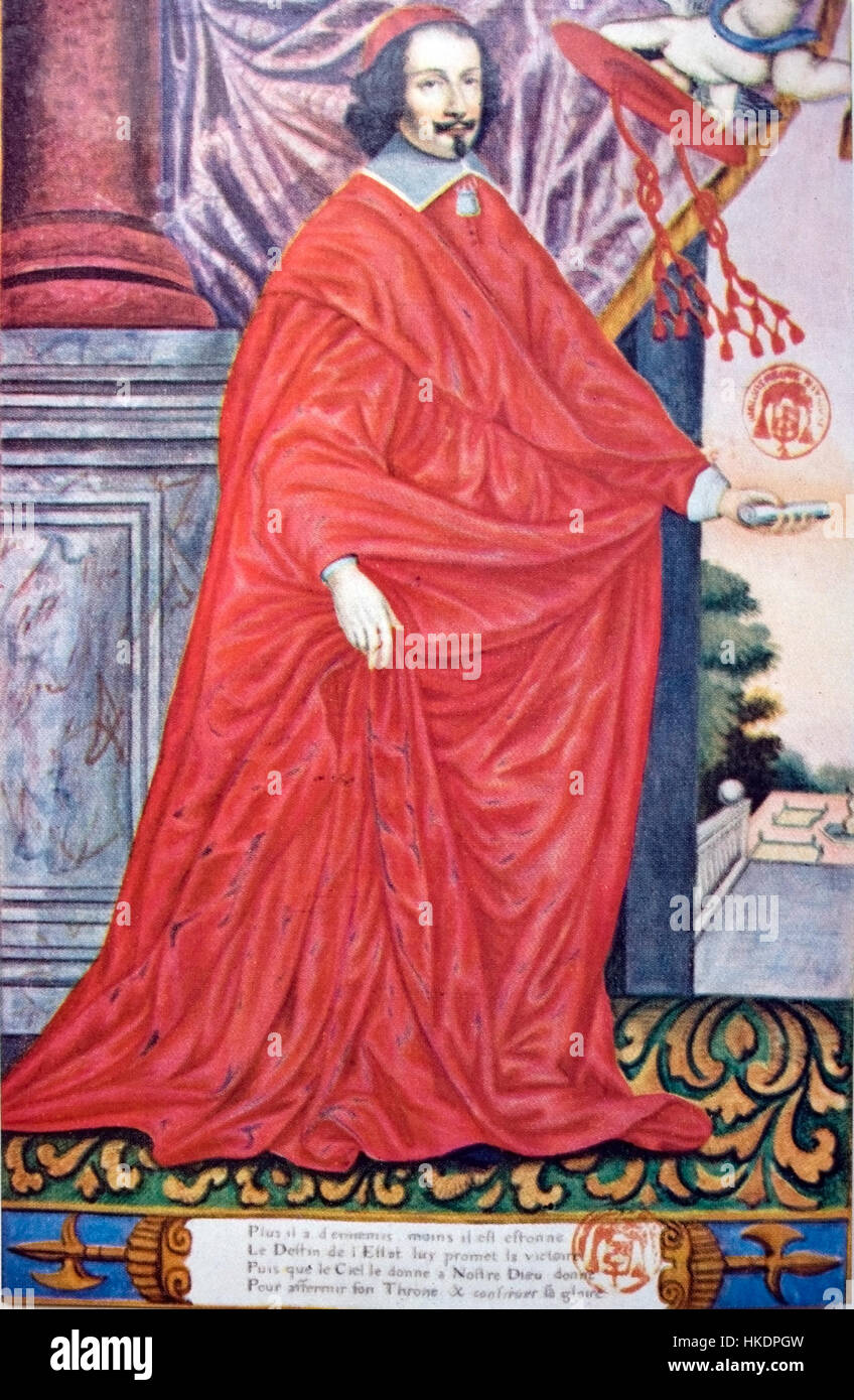 Mazarin von Jolly ist ein historisches Gemälde, das Kardinal Mazarin, den Ministerpräsidenten Ludwigs XIV. Von Frankreich, darstellt. Dieses Kunstwerk unterstreicht seine bedeutende Rolle in der französischen Politik und seinen Einfluss am königlichen Hof im 17. Jahrhundert. Stockfoto