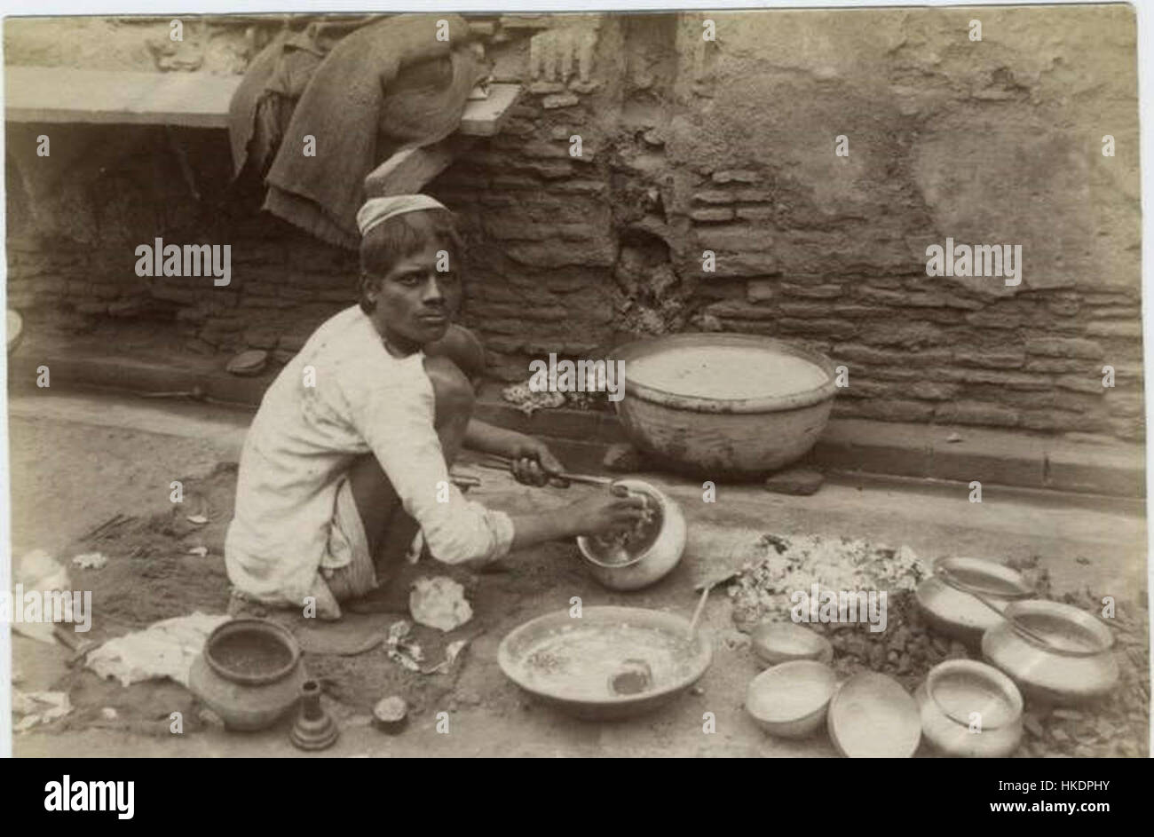 Verzinnen Messing Töpfe, Lucknow Stockfoto