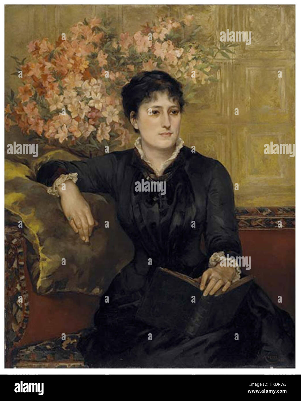 Henrietta Montalba war eine Künstlerin, die für ihre Porträts und Landschaften bekannt war. Ihre Arbeiten kombinierten oft feine Details mit einem romantischen Stil, um die Schönheit der Natur und der menschlichen Figuren einzufangen. Montalbas Gemälde aus dem 19. Jahrhundert spiegeln die künstlerischen Trends ihrer Zeit wider und zeigen den Übergang von der klassischen zur modernen Ästhetik. Stockfoto