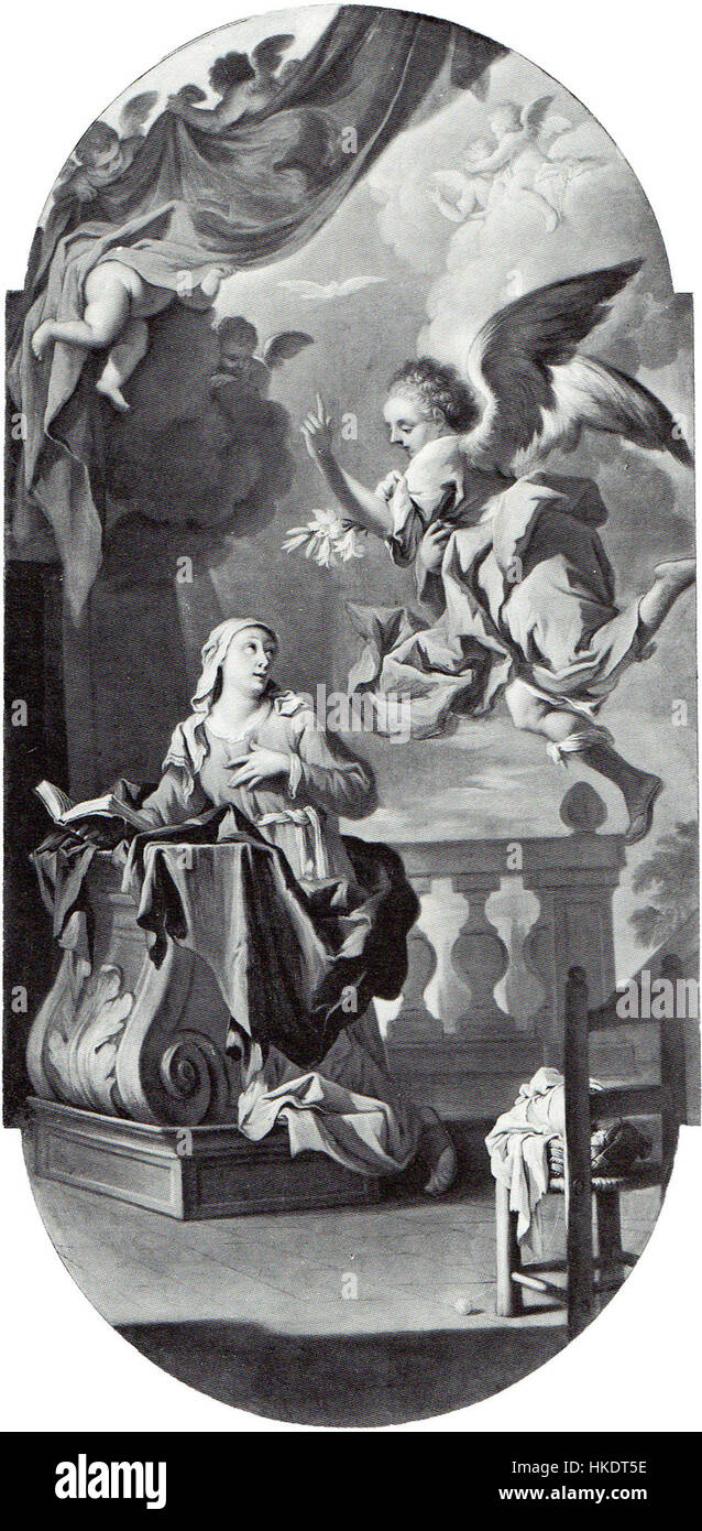 Antonio Paglias „Storie del Nuovo Testamento“ zeigt Szenen aus dem Neuen Testament. Das Kunstwerk zeigt religiöse Themen mit meisterhaften Ölmaltechniken und bietet eine visuelle Interpretation biblischer Geschichten. Stockfoto