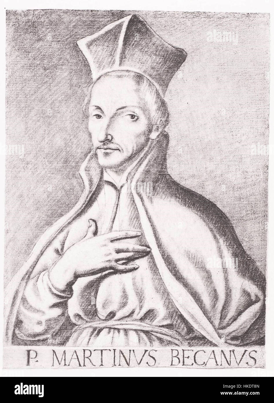 Dieses Gemälde von Martinus Becanus veranschaulicht den komplizierten Stil und die Details seines Werkes, wobei er sich auf historische oder religiöse Themen konzentriert, wobei Licht und Schatten stark verwendet werden. Stockfoto