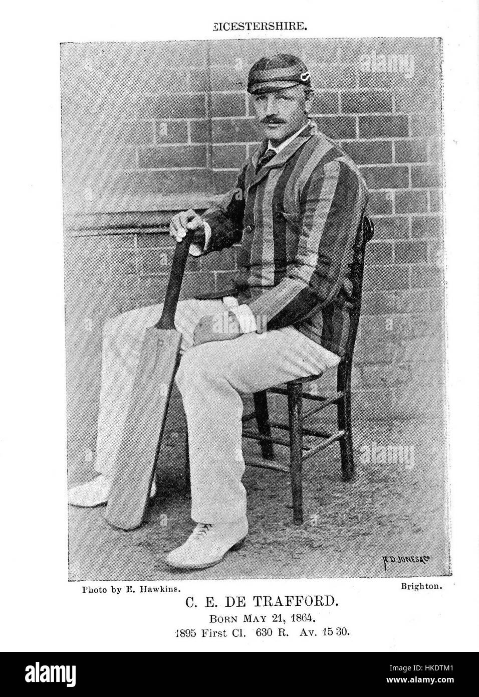Charles de Trafford Cricket-Spieler Stockfoto