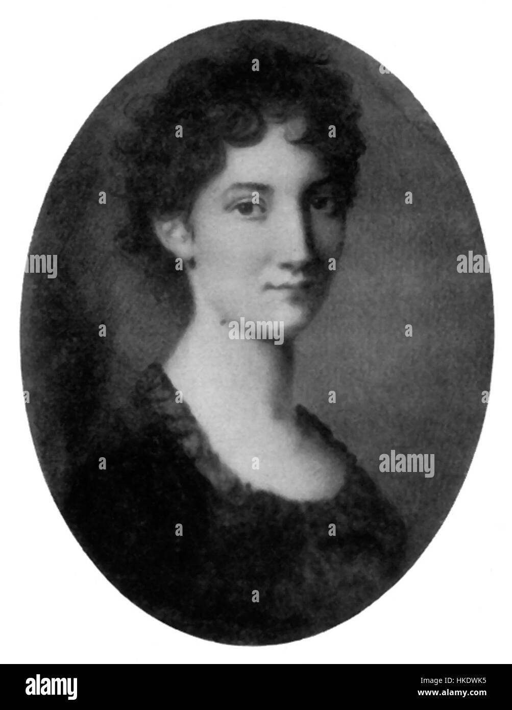 Ein Porträtgemälde von Wilhelmine von Zenge, das die Kunst des Künstlers zeigt, das Wesen des Motivs durch klassische Porträts festzuhalten. Das Stück repräsentiert europäische Kunst des 19. Jahrhunderts mit Schwerpunkt auf aristokratischer Eleganz und Mode. Stockfoto