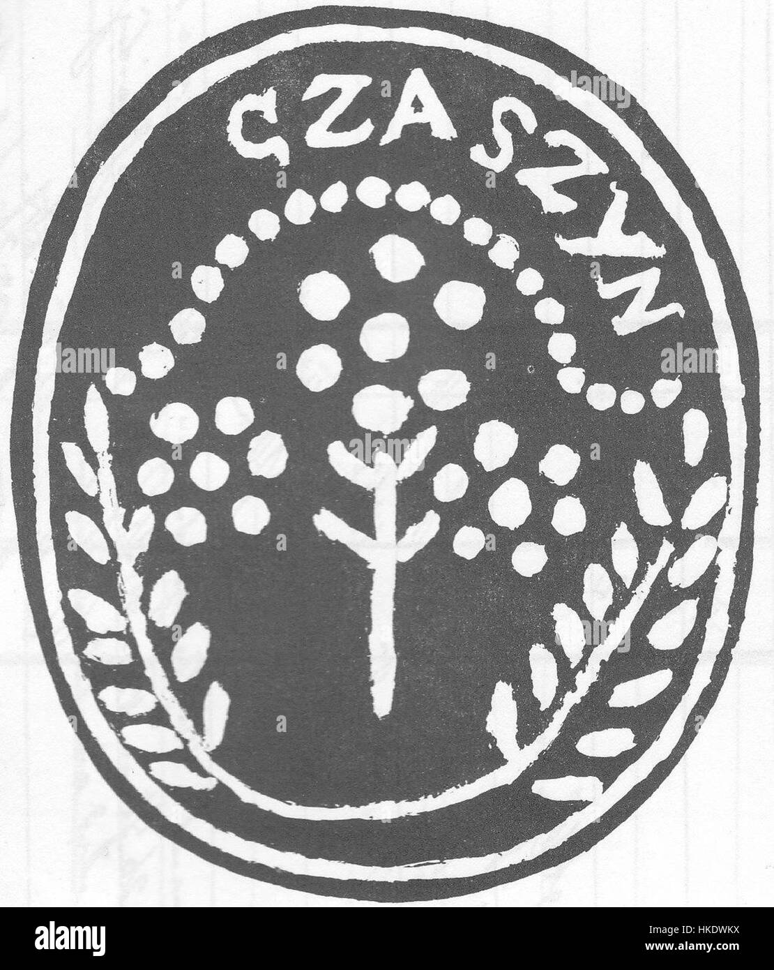 Das Krautgemälde *Czaszyn* zeigt detaillierte botanische Illustrationen, die die zarte Schönheit der Kräuter betonen. Das naturgeschichtliche Kunstwerk dient sowohl als künstlerische als auch als wissenschaftliche Darstellung des Pflanzenlebens in historischen Zusammenhängen. Stockfoto