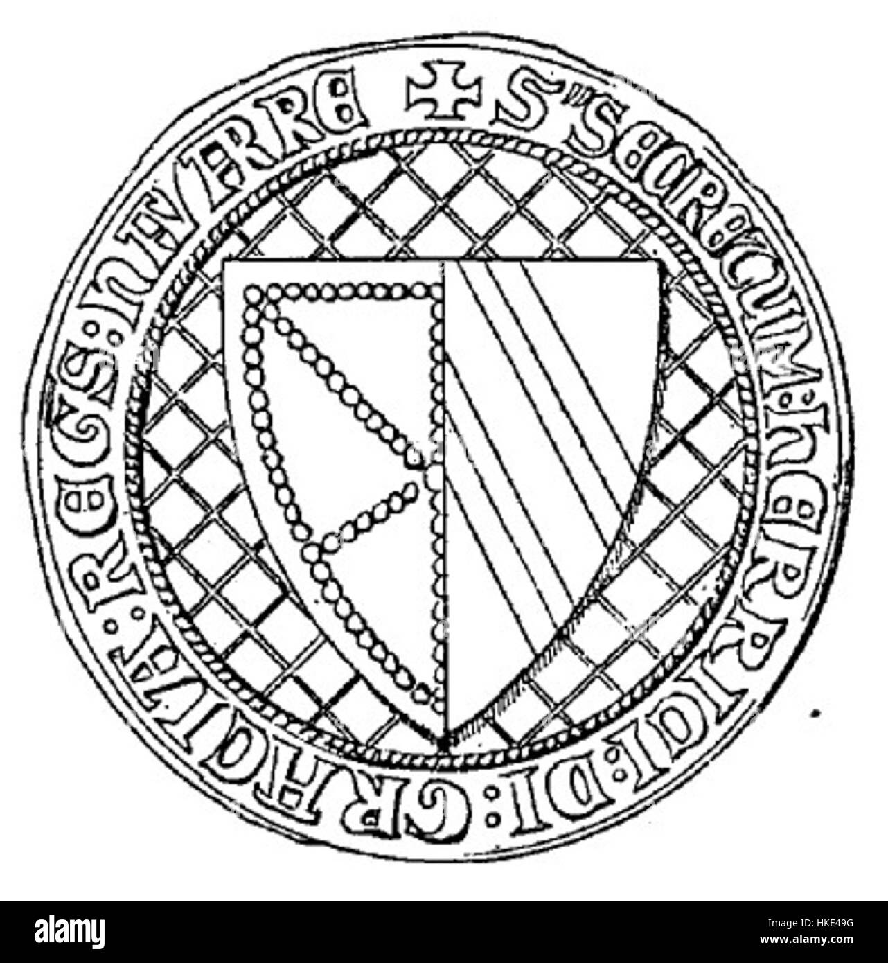 Heinrich I. von Navarra, der in diesem Gemälde dargestellt ist, war eine bedeutende Figur in der Geschichte Frankreichs und Navarras. Seine Herrschaft trug zur politischen und kulturellen Landschaft beider Regionen im Mittelalter bei. Stockfoto