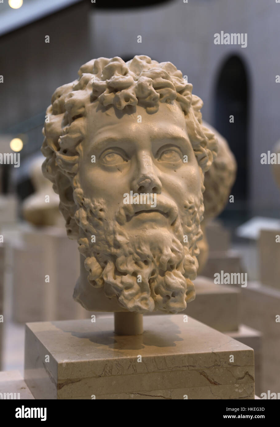 Römischen Kaiser Septimius Severus. Marmor, 200-206. Nationales Archäologisches Museum, Madrid. Spanien. Stockfoto