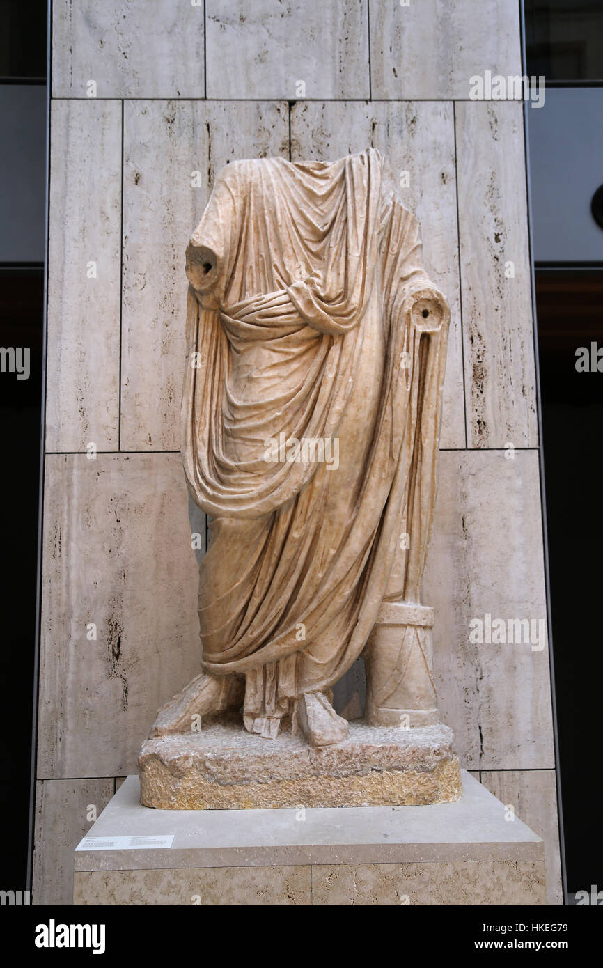 Togate Abbildung. Marmor. 1. Jahrhundert. Baelo Claudia, Spanien. Er diente als ein Magistrat. Stockfoto