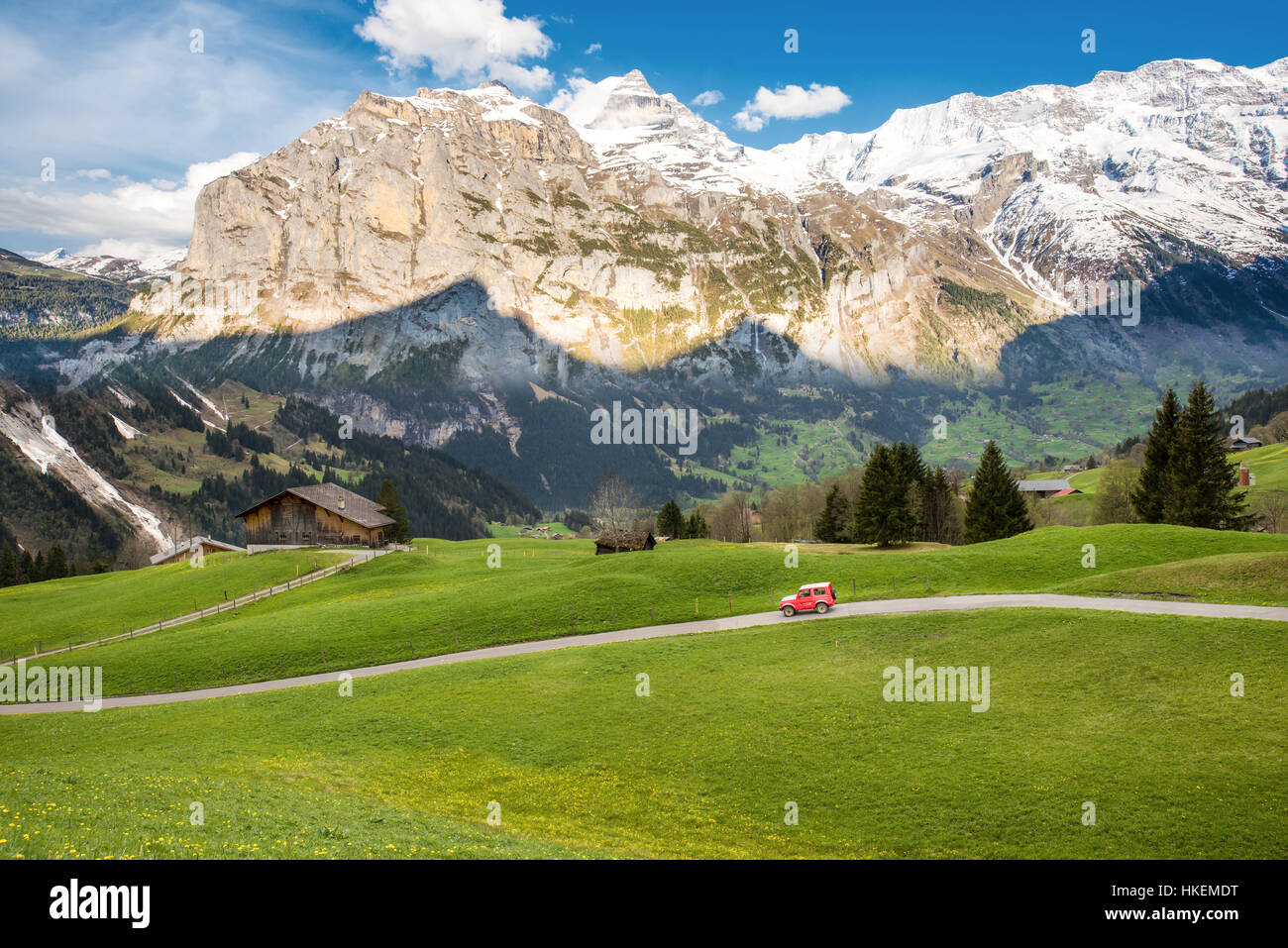 Landschaft-Szene vom ersten Grindelwald, Berner Oberland, Schweiz Stockfoto