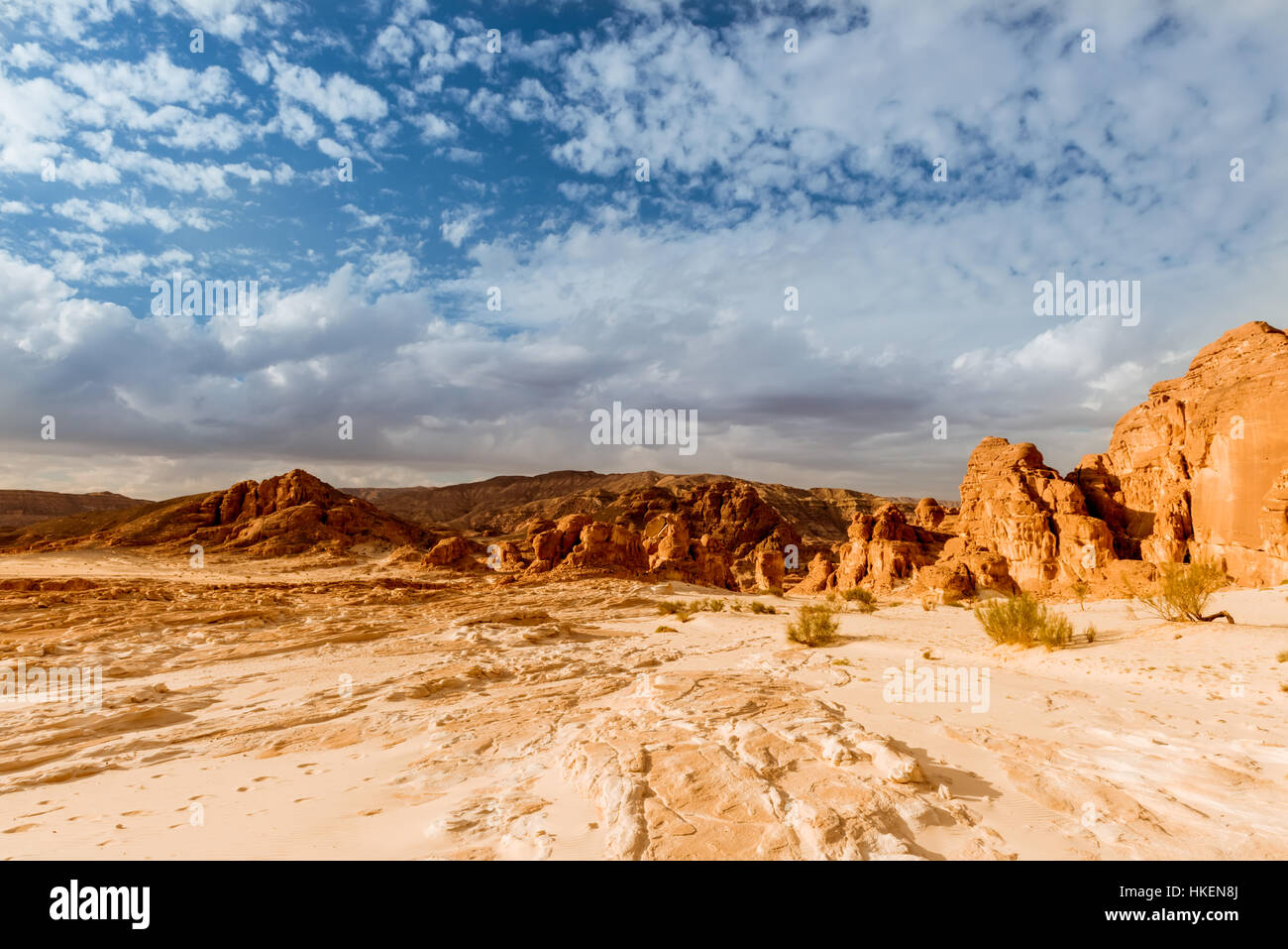Wüstenlandschaft Hintergrund Globaltemperaturanstiegbegriff Sinai, Ägypten Stockfoto