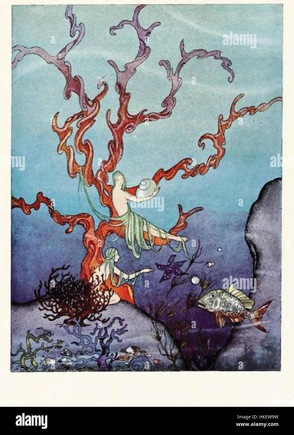 „Tanglewood Tales 7 002“ ist ein Gemälde, das von den klassischen griechischen Mythen inspiriert ist und die Themen der Transformation und mythologischen Erzählungen widerspiegelt. Das Kunstwerk vermittelt die visuelle Interpretation antiker Geschichten und verbindet klassische Themen mit künstlerischem Ausdruck. Stockfoto