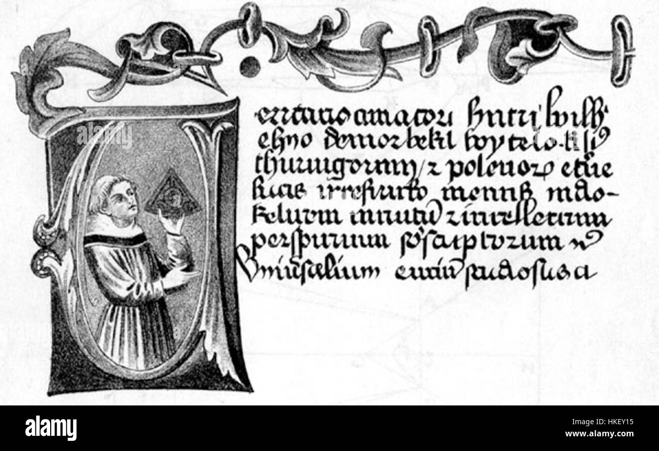 Witelos „Perspectiva“ ist eine Abhandlung über Optik und Perspektive aus dem 13. Jahrhundert, die zum Verständnis der visuellen Wahrnehmung und der Wissenschaft des Lichts im Mittelalter beiträgt. Stockfoto