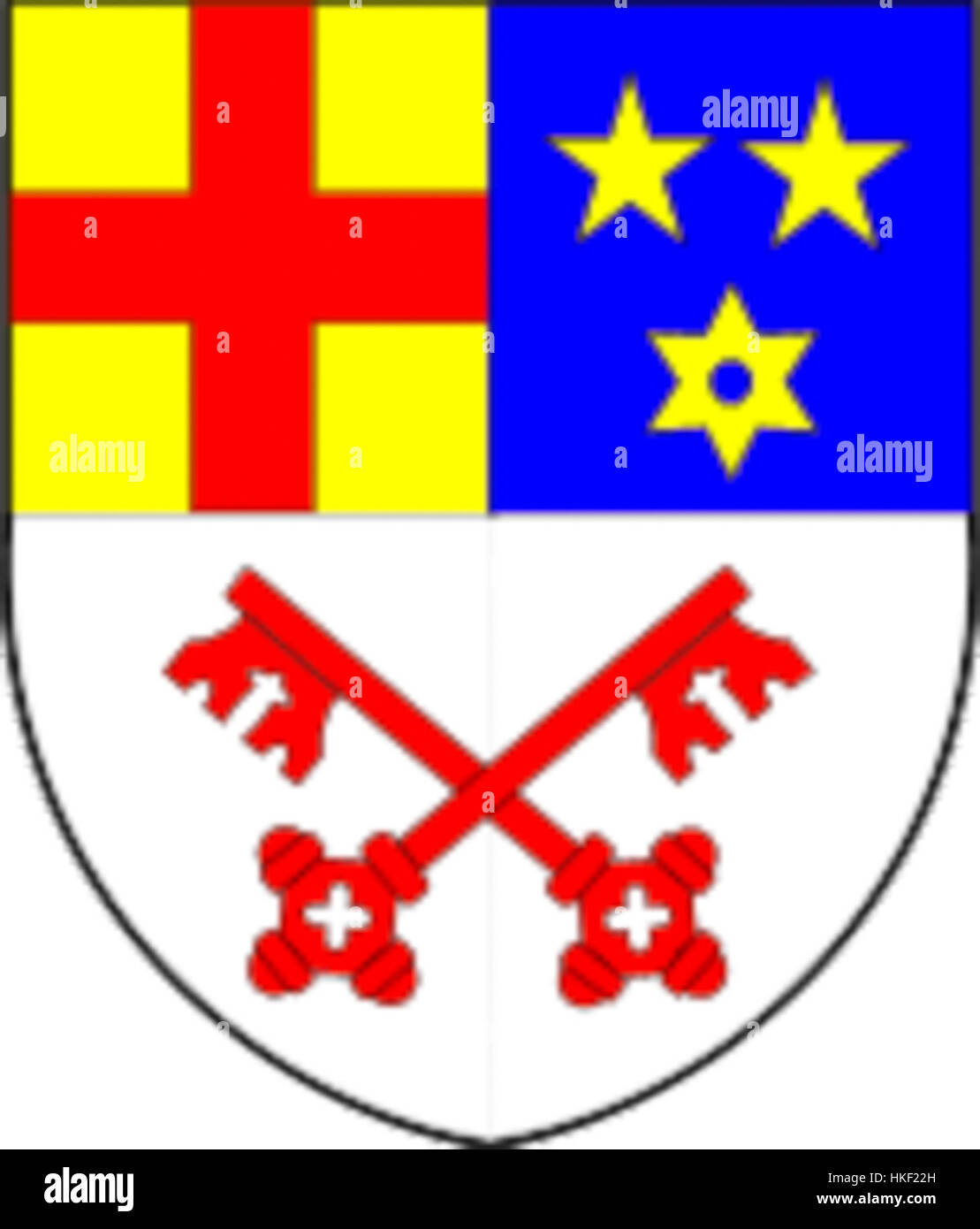 Ein kleines Wappen, wahrscheinlich aus der französischen Tradition, das das „Blason Gignat“ darstellt, ein Wappen mit komplizierten Details und klassischen heraldischen Elementen. Das Bild zeigt die traditionelle französische Heraldik. Stockfoto