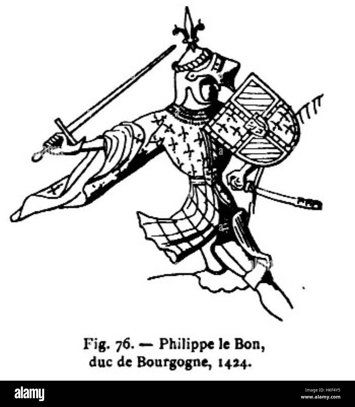 Dieses Gemälde mit dem Titel „Filip1424“ zeigt eine künstlerische Darstellung, die den Stil und die Techniken des frühen 15. Jahrhunderts widerspiegelt. Die Arbeit zeigt die historischen und kulturellen Themen dieser Zeit. Stockfoto