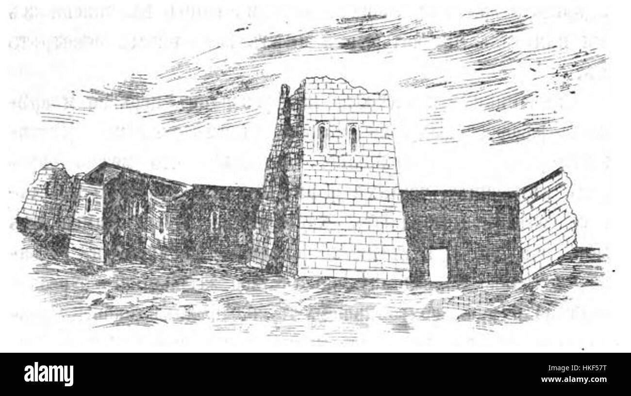*Mere Fort* (1905) von Devitsky zeigt die imposante Struktur einer Festung, möglicherweise in Russland. Das Gemälde spiegelt Militärarchitektur und künstlerische Stile des frühen 20. Jahrhunderts wider. Stockfoto