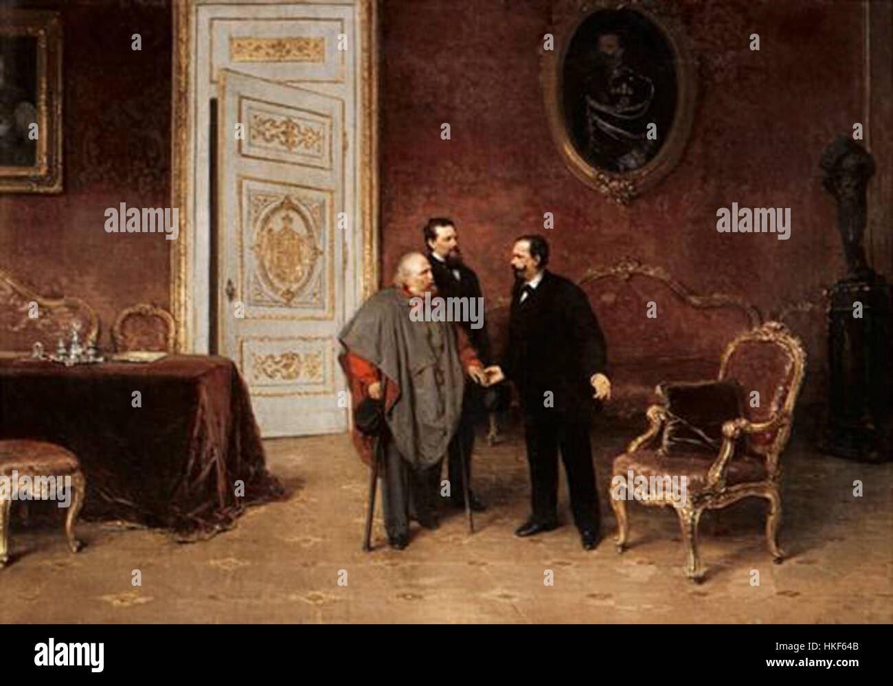 Garibaldi e Medici da VE II Girolamo Induno Stockfoto