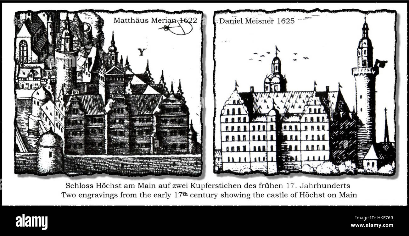 Hoechster Schloss Merian Meisner Stockfoto