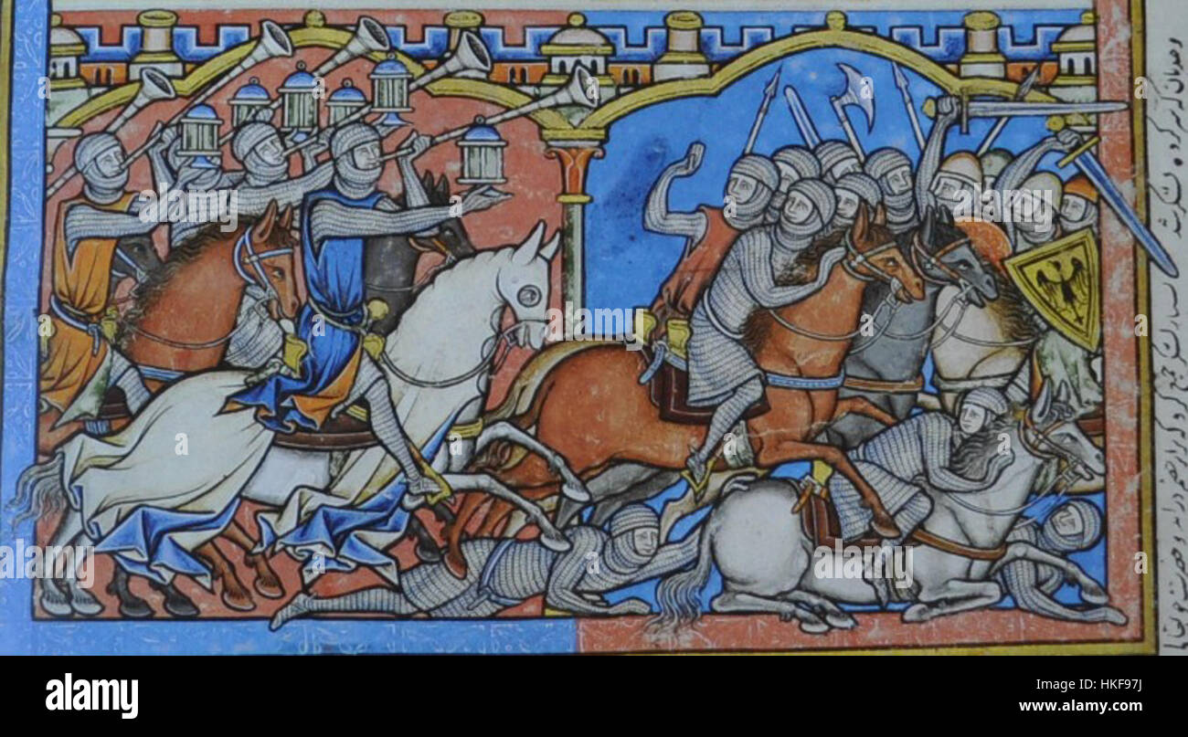 Kruciata ist ein Ölgemälde, das Themen des Symbolismus und der historischen Kunst erforscht. Das Stück zeichnet sich durch eine markante Komposition mit detaillierten Pinselarbeiten aus, die typisch für seine Zeit sind. Stockfoto