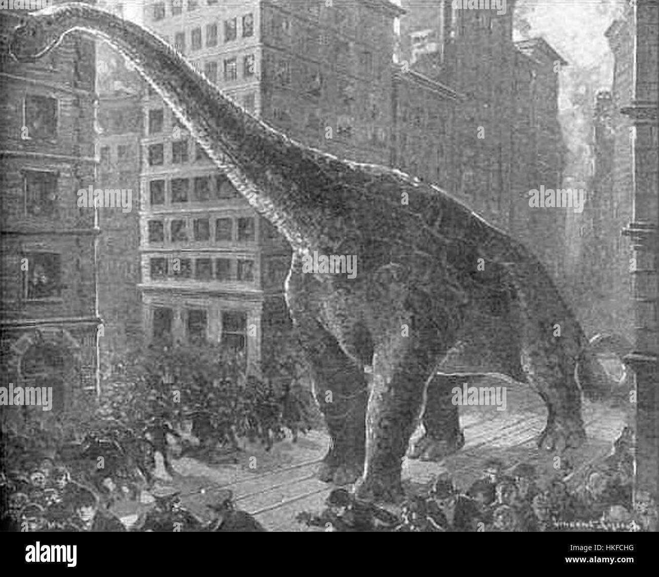 Pelorosaurus ist eine ausgestorbene Gattung von Meeresreptilien, die für ihre große Größe und ihren langen Hals bekannt ist. Dieses Kunstwerk fängt die prähistorische Kreatur lebendig ein und zeigt ihre einzigartigen anatomischen Merkmale in detaillierten Pinselarbeiten, die das wissenschaftliche Wissen und die künstlerische Interpretation der Zeit widerspiegeln. Stockfoto