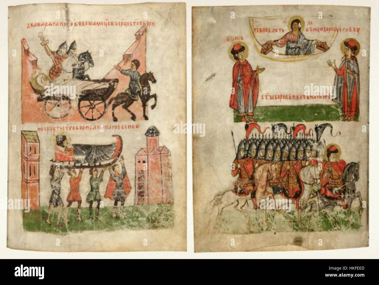 *Silvestrovsky sbornik 02* ist eine historische Kunstsammlung mit verschiedenen Werken in verschiedenen Medien. Diese Zusammenstellung beleuchtet die künstlerischen Techniken seiner Zeit, darunter Gemälde, Skizzen und Drucke, die eine Mischung aus Charme der alten Welt und klassischen künstlerischen Formen darstellen. Stockfoto