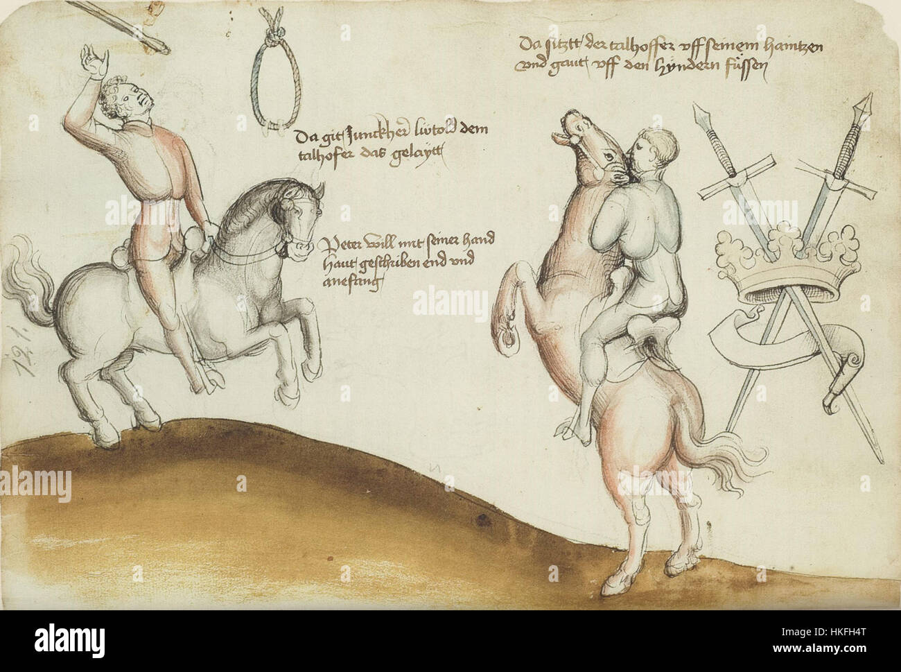 Das Kunstwerk Ms.XIX.17 3 61r ist ein historisches Stück, das den Stil und das Thema des Künstlers aus dem 17. Jahrhundert widerspiegelt. Das Gemälde oder die Zeichnung gilt heute als ein wertvolles Stück der Kunstgeschichte, das oft in Museumssammlungen und Galerien ausgestellt wird. Stockfoto