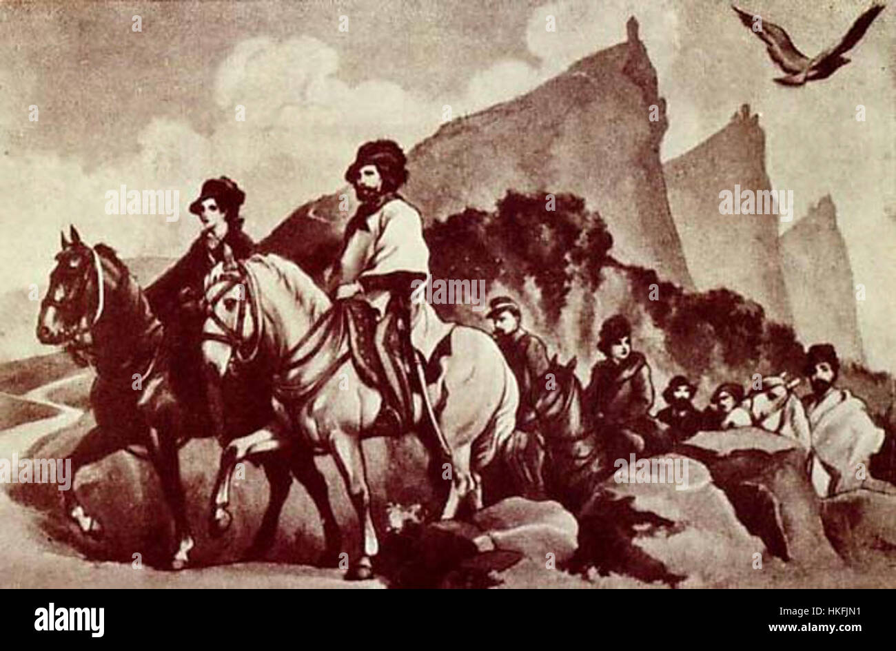 Giuseppe e Anita Garibaldi Trovano Rifugio ein San Marino Stockfoto