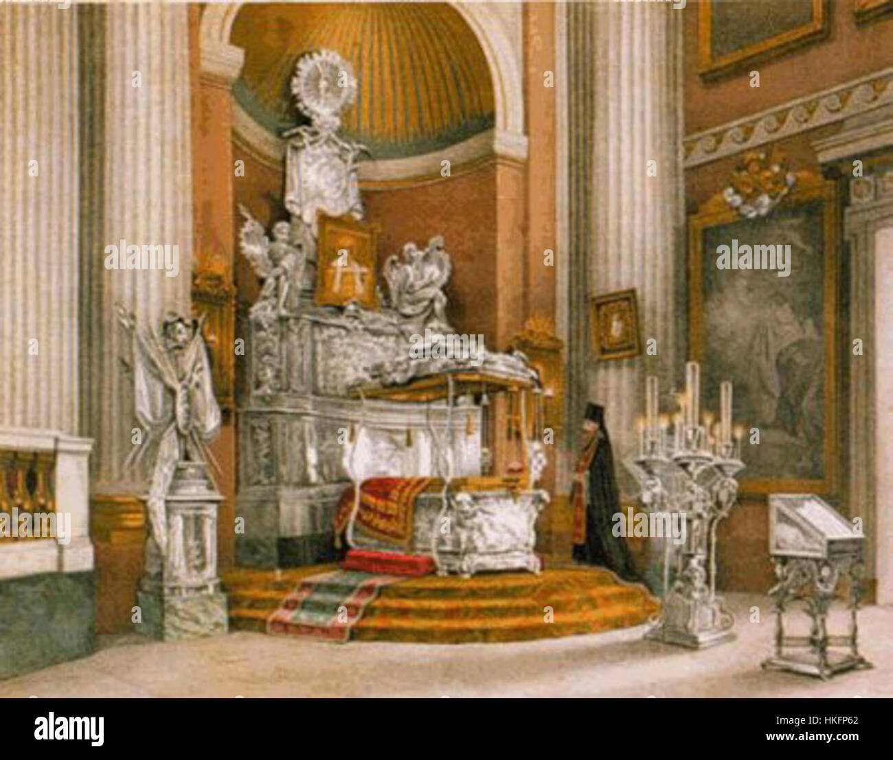 Das 1890 erbaute Alexandr-Newskiy-Denkmal ehrt den russischen Prinzen und Militärhelden. Das Denkmal ist ein bedeutendes historisches Wahrzeichen, das Newskij in einer majestätischen Haltung darstellt, die seine Verteidigung Russlands gegen ausländische Eindringlinge symbolisiert. Das Hotel befindet sich in St. Petersburg und repräsentiert russische Tapferkeit und Nationalstolz. Stockfoto