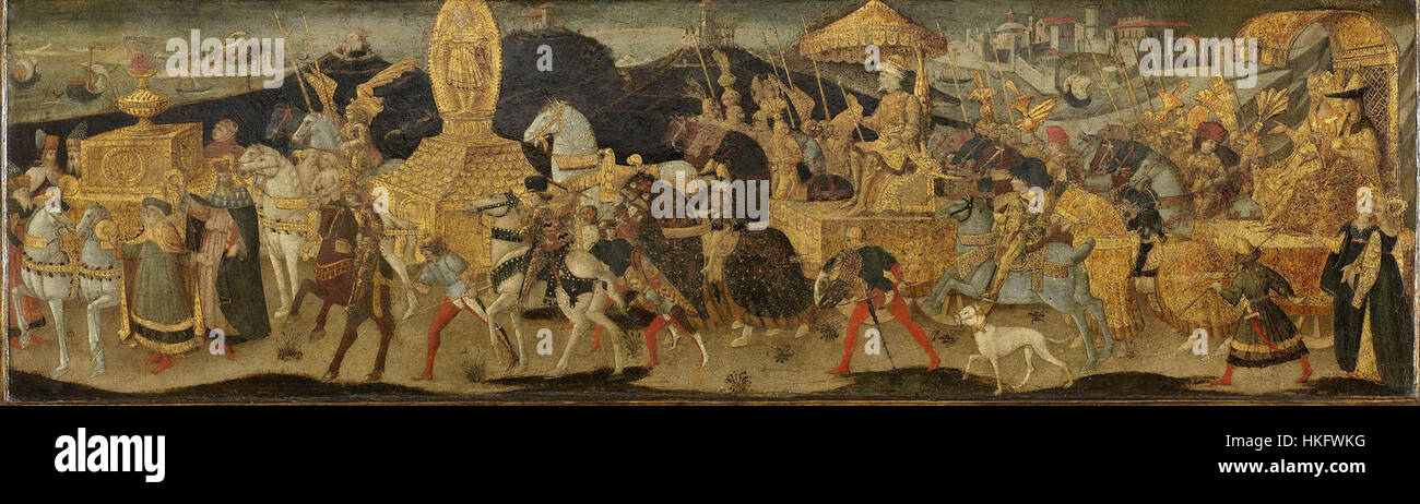 Workshop von Apollonio di Giovanni. Darius marschieren auf die Schlacht von Issos, 1450-55, Rijcksmuseum, Amsterdam. Stockfoto