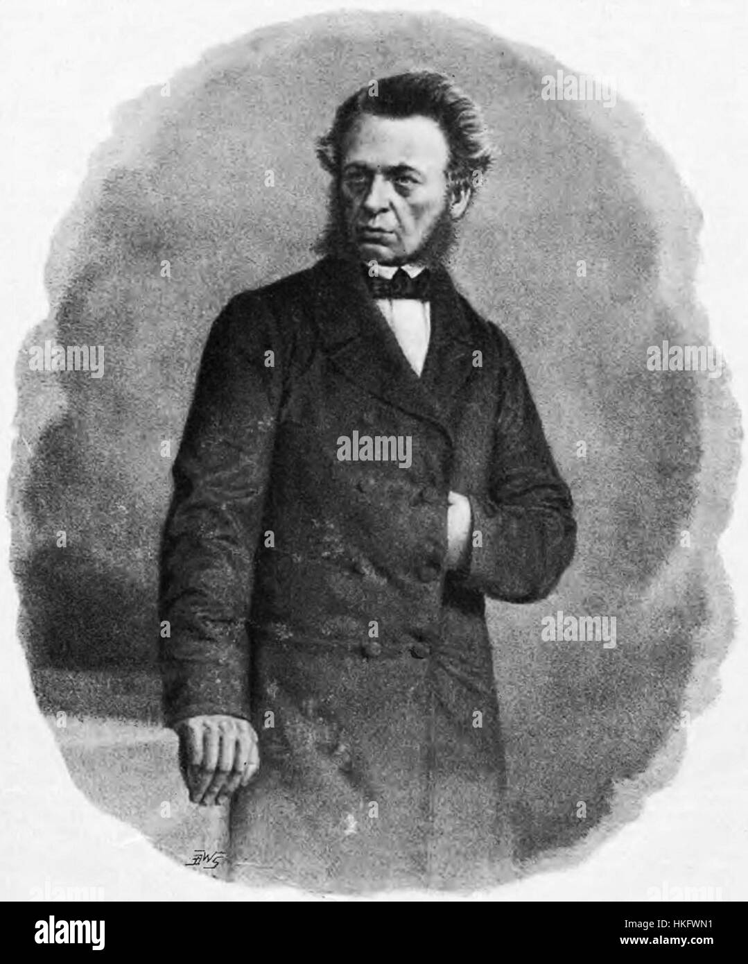 Dieses Porträt von Andrzej Zamoyski, einem einflussreichen polnischen Adligen, stellt ein Porträt aus dem 19. Jahrhundert dar. Zamoyski war bekannt für seine Beiträge zur polnischen Gesellschaft und Politik während einer Zeit bedeutender Veränderungen in Osteuropa. Stockfoto