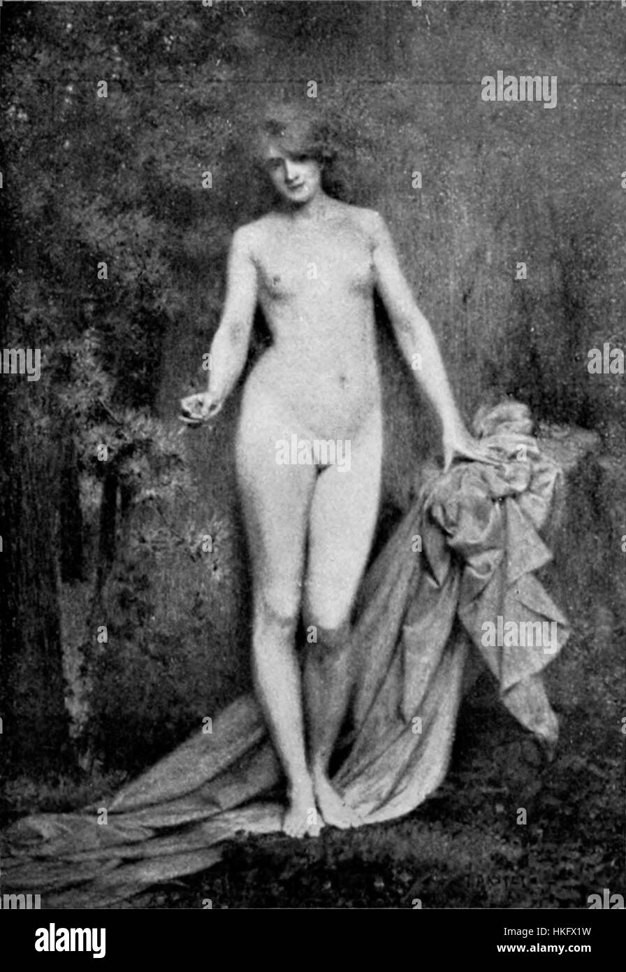 Ein Gemälde von Tancrède Bastet mit dem Titel „Pervenches“, mit lebhaften Blumenarrangements. Das Kunstwerk zeigt Bastets Fokus auf Natur und botanische Themen in seiner Kunst. Stockfoto