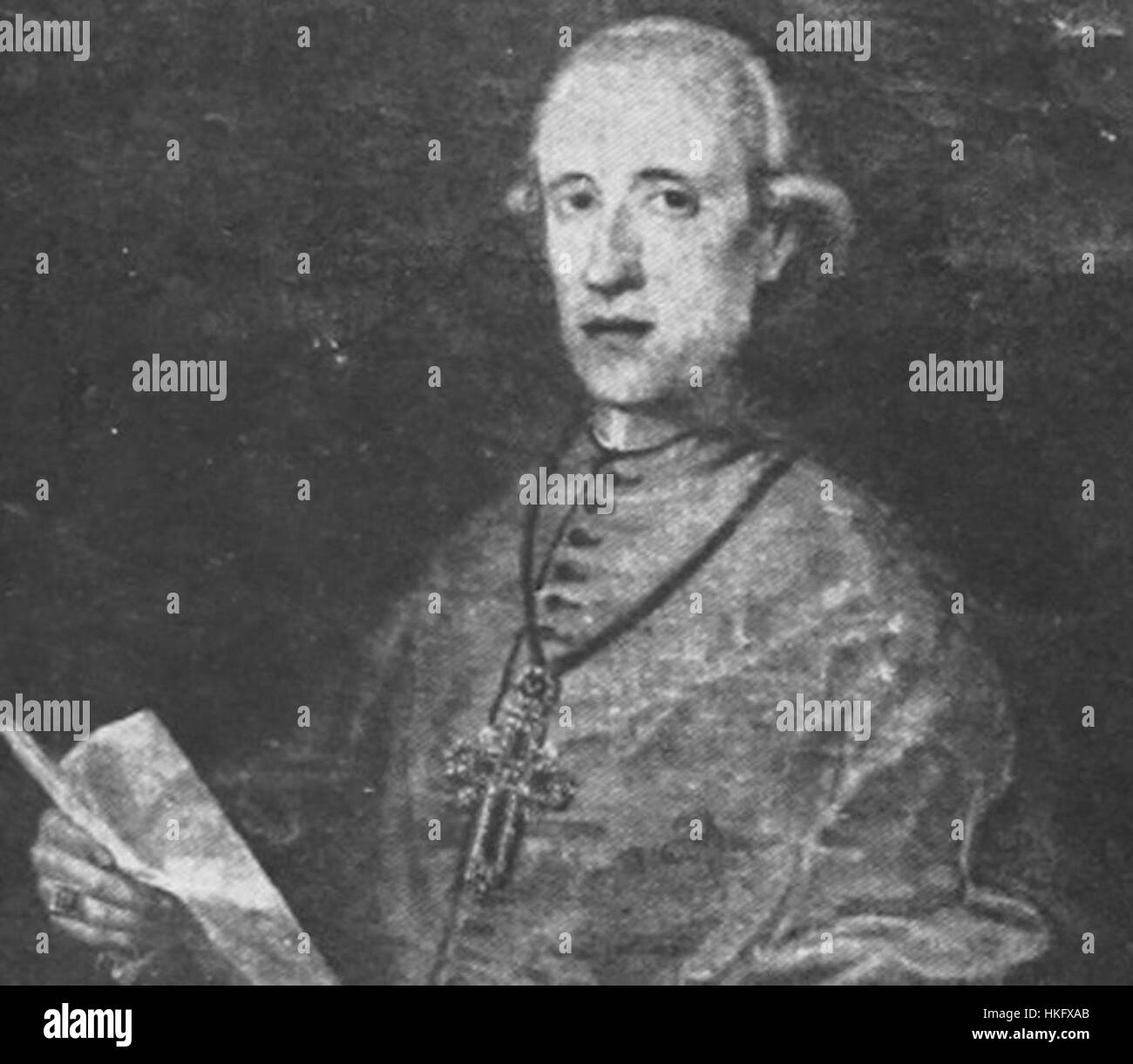 Antonio Codronchi, ein italienischer Künstler, ist für seinen klassischen Malstil in der Renaissance bekannt. Dieses Stück veranschaulicht seinen detaillierten Umgang mit Licht, Schatten und Perspektive und fängt das Wesen klassischer Porträts mit einem einzigartigen Gespür für Realismus ein. Stockfoto