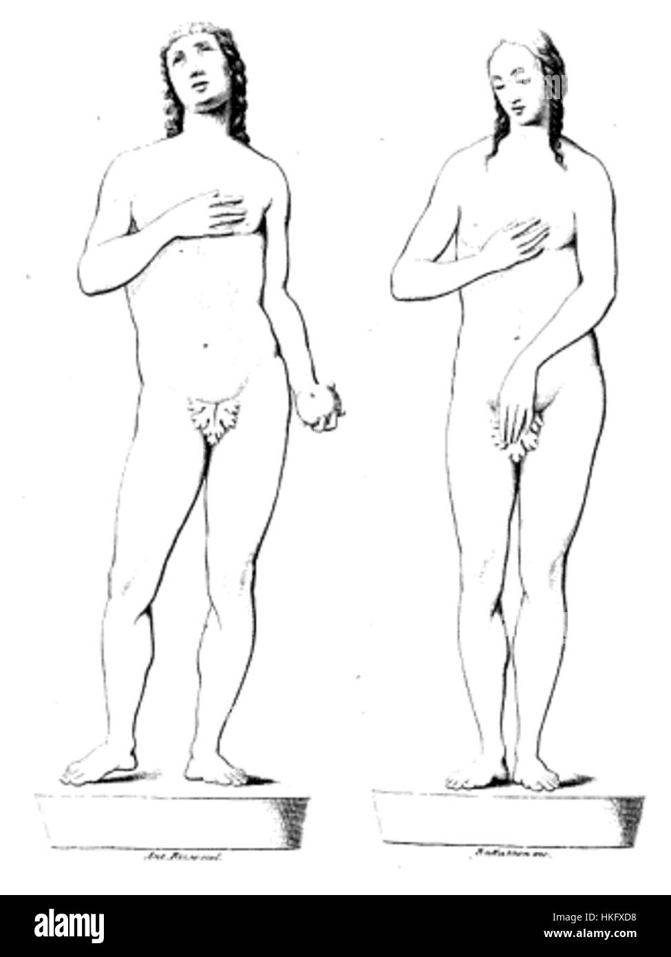 Adamo Ed Eva ist ein Ölgemälde im Palazzo Ducale, das die biblische Szene von Adam und Eva darstellt. Das Gemälde spiegelt die Kunst der Renaissance wider und konzentriert sich auf die menschliche Form und religiöse Themen. Stockfoto