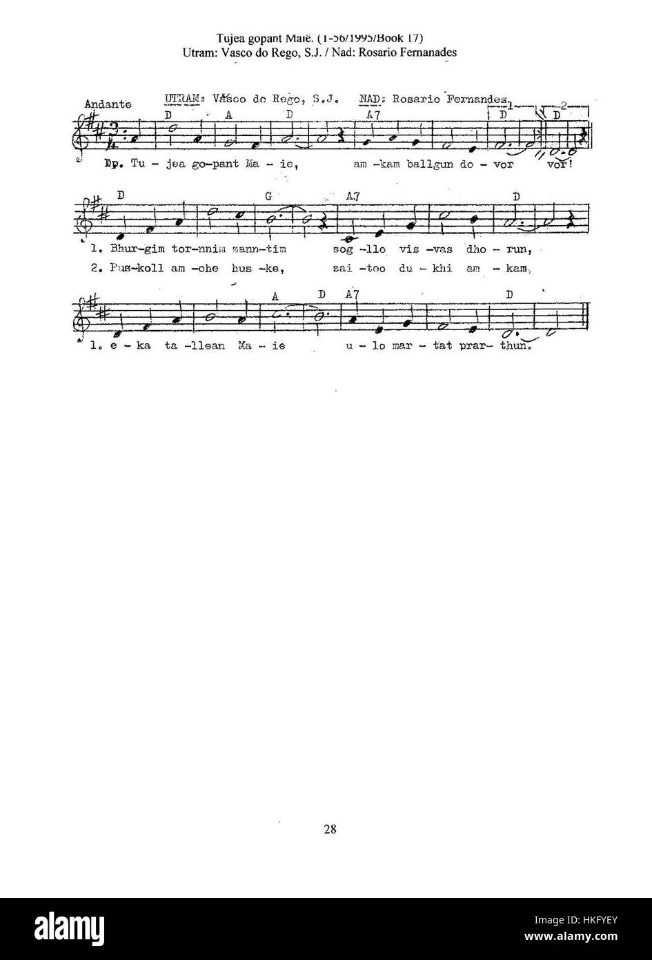 Dieses Kunstwerk von R Fernandes mit dem Titel *Tujea gopant Maie* fängt das Wesen der indischen Kultur in lebendigen Farbpaletten und traditionellen Motiven ein. Das Gemälde spiegelt die Verbindung des Künstlers zum indischen Erbe und seine Meisterschaft in der Erfassung lokaler Landschaften und Figuren wider. Stockfoto