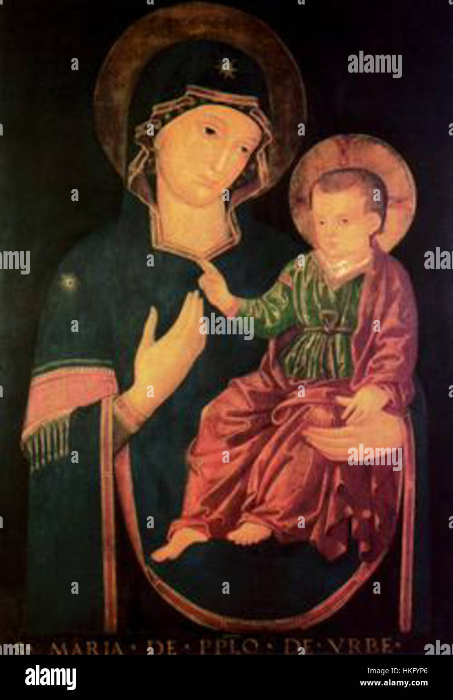 Die Icona della Consolata ist ein verehrtes religiöses Gemälde in Turin, Italien. Es ist ein bedeutendes Beispiel italienischer religiöser Kunst aus der Renaissance. Stockfoto