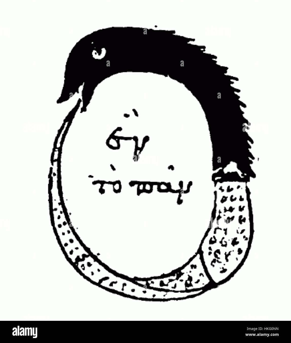Das *Chrysopoea of Cleopatra 1* ist eine alchemistische Handschrift, die antike Praktiken und Überzeugungen im Zusammenhang mit der Transmutation widerspiegelt. Es ist ein Symbol für das Streben nach Wissen und Transformation in alchemistischen Traditionen, oft verbunden mit dem Stein des Philosophen. Stockfoto