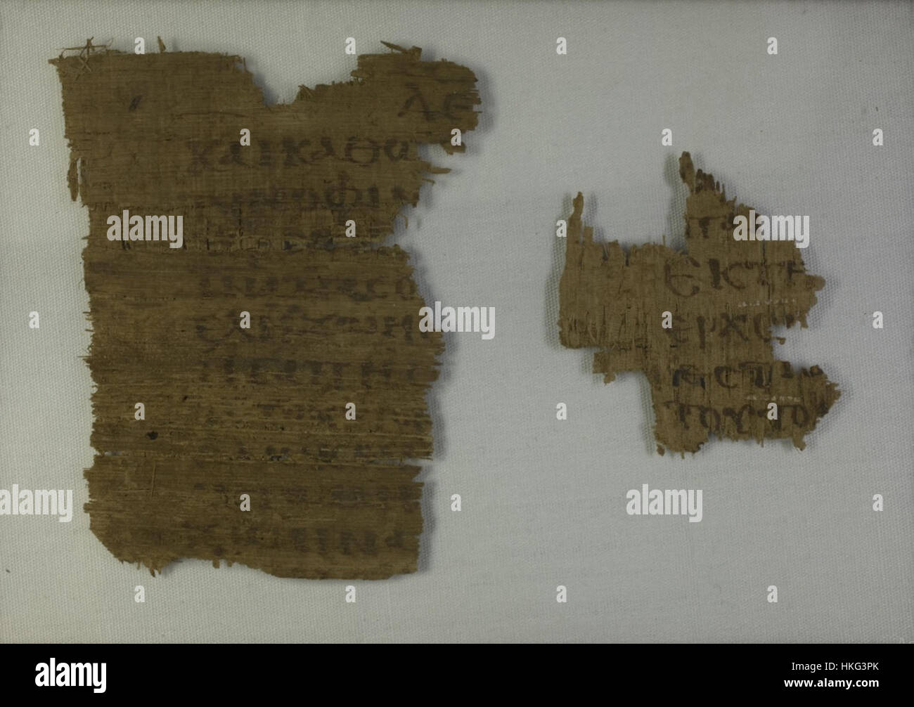 Papyrus 36 Laurentian Bibliothek, PSI 3 John 3,14 18,31 32.34 35 Recto Stockfoto