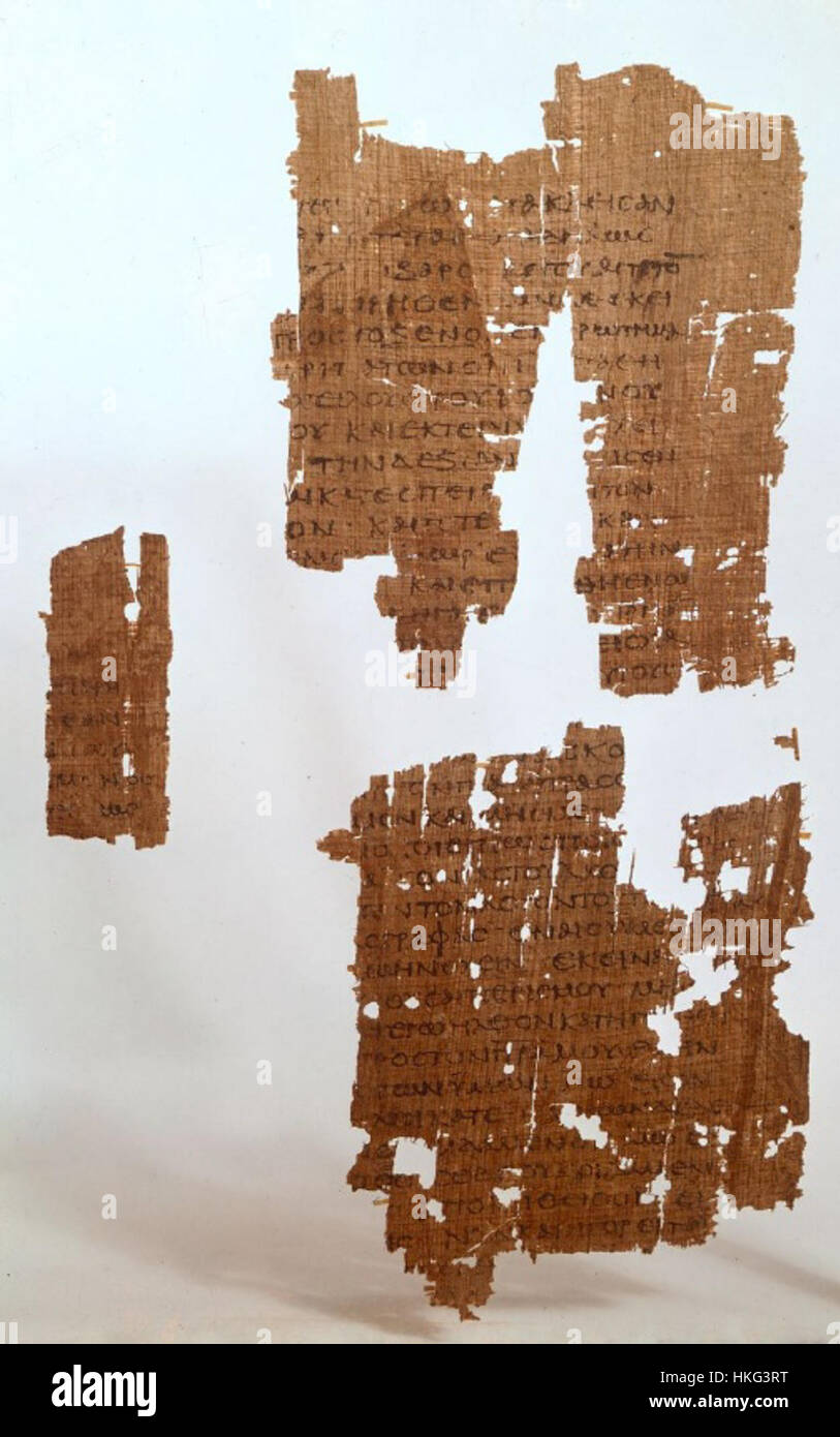 Egerton Evangelium Egerton Papyrus 2 Fragmente 1 3 verso Stockfoto